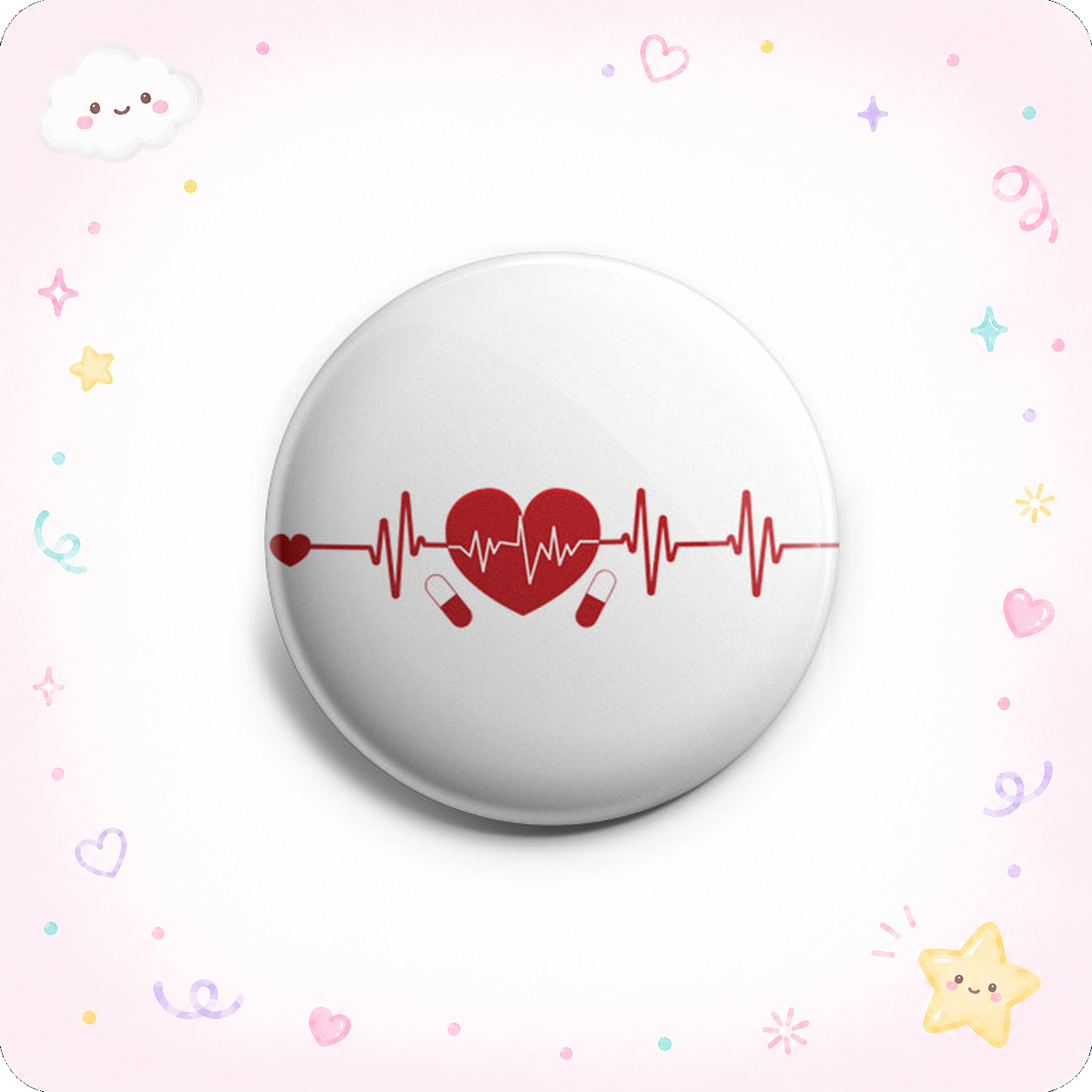 Pills Heart EKG Topper - - Topperswap