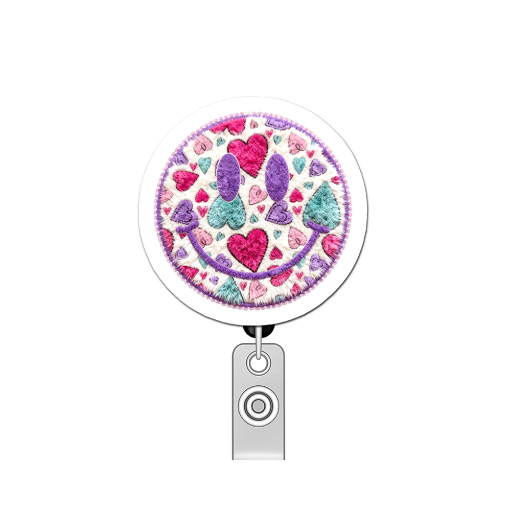 Smiley Heart Wizard Pop Topper Swapfinity Retractable ID Badge Reel - - Topperswap