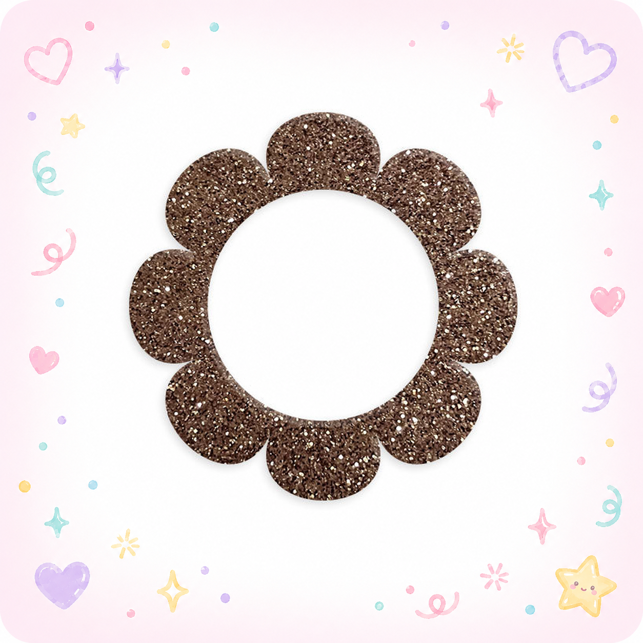Sparkly Brown Flower Swapfinity Swapper Frame - - Topperswap