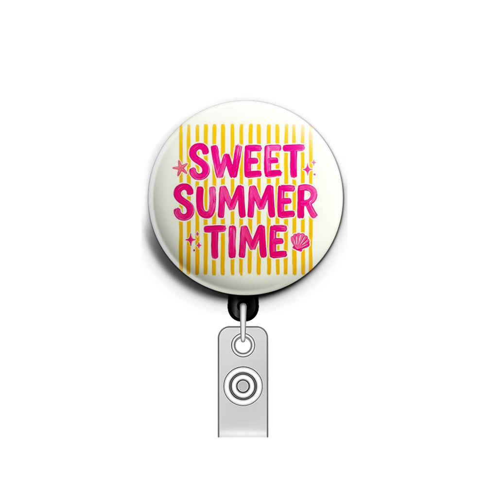 Beach Retreat Swapfinity Retractable ID Badge Reel - - Topperswap