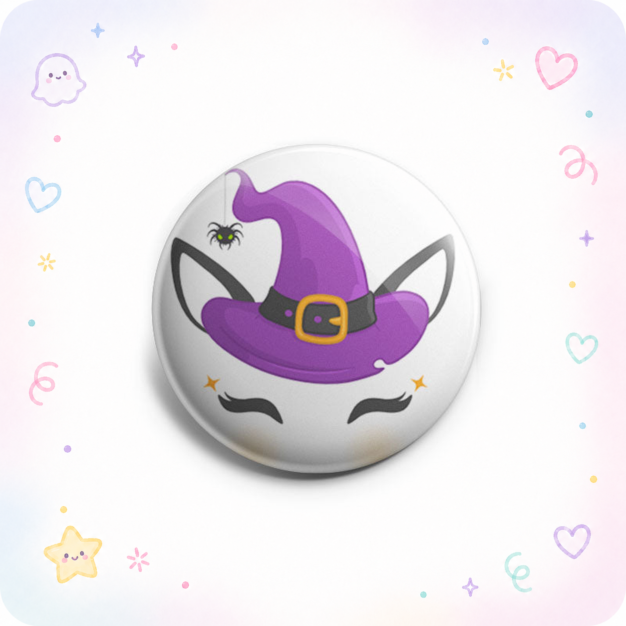 Cute Unicorn with Witch Hat Topper - Vault - - Topperswap