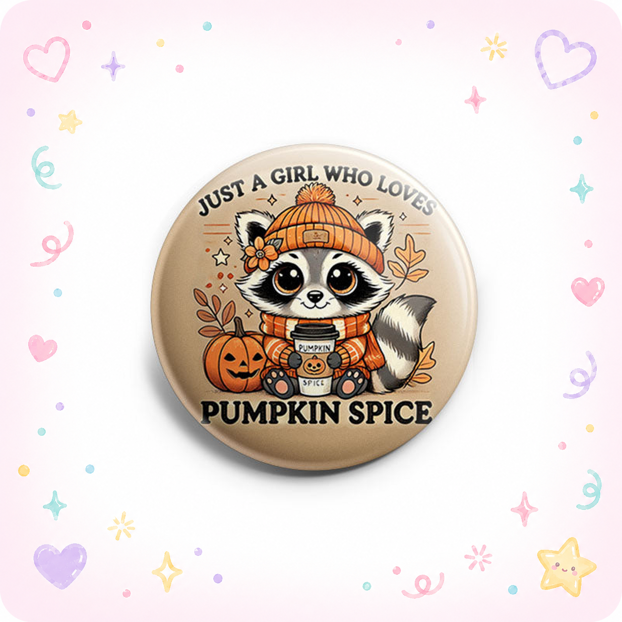 Pumpkin Spice Raccoon Topper - - Topperswap