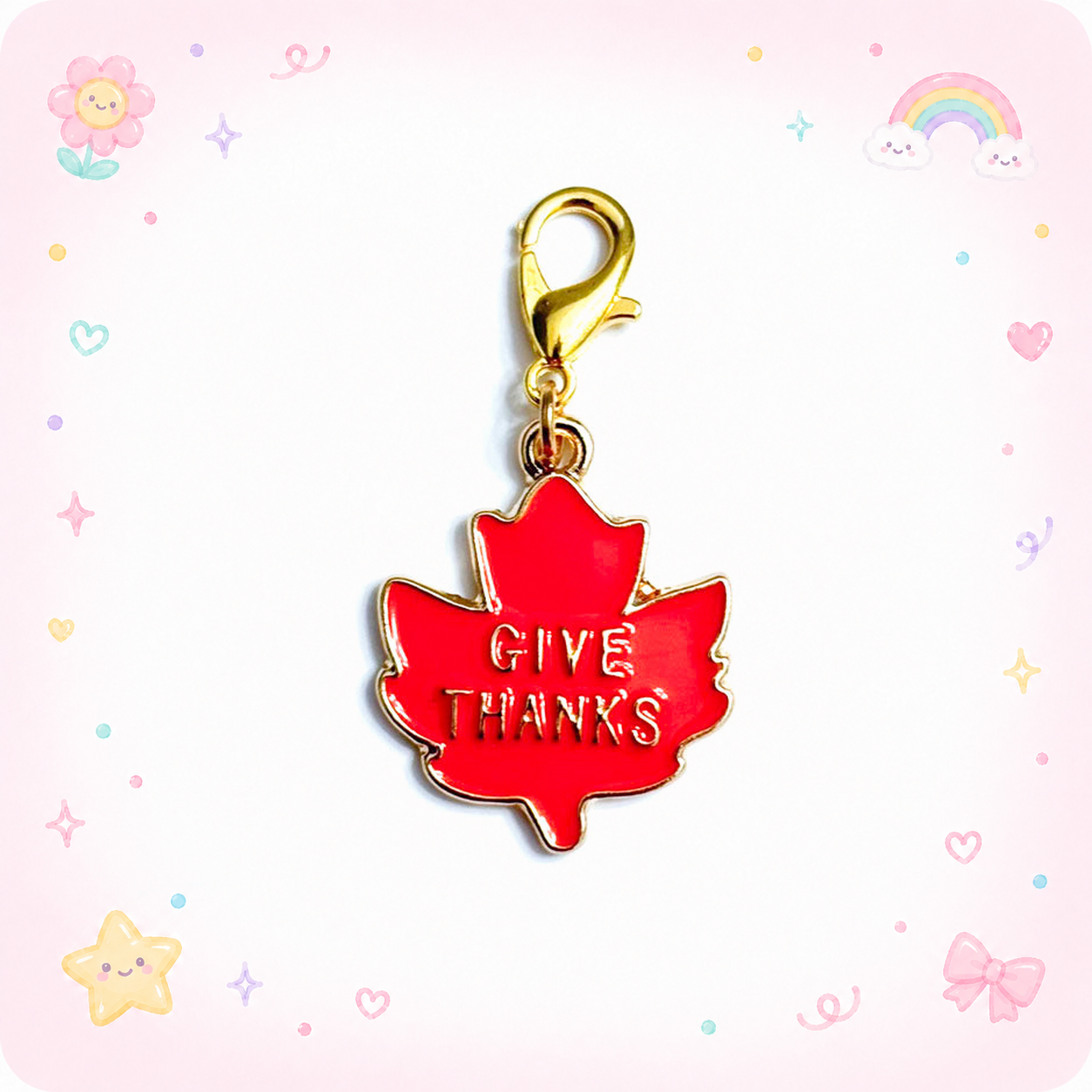 Grateful Maple Leaf Charm Swapfinity Badge Reel Add-on - - Topperswap
