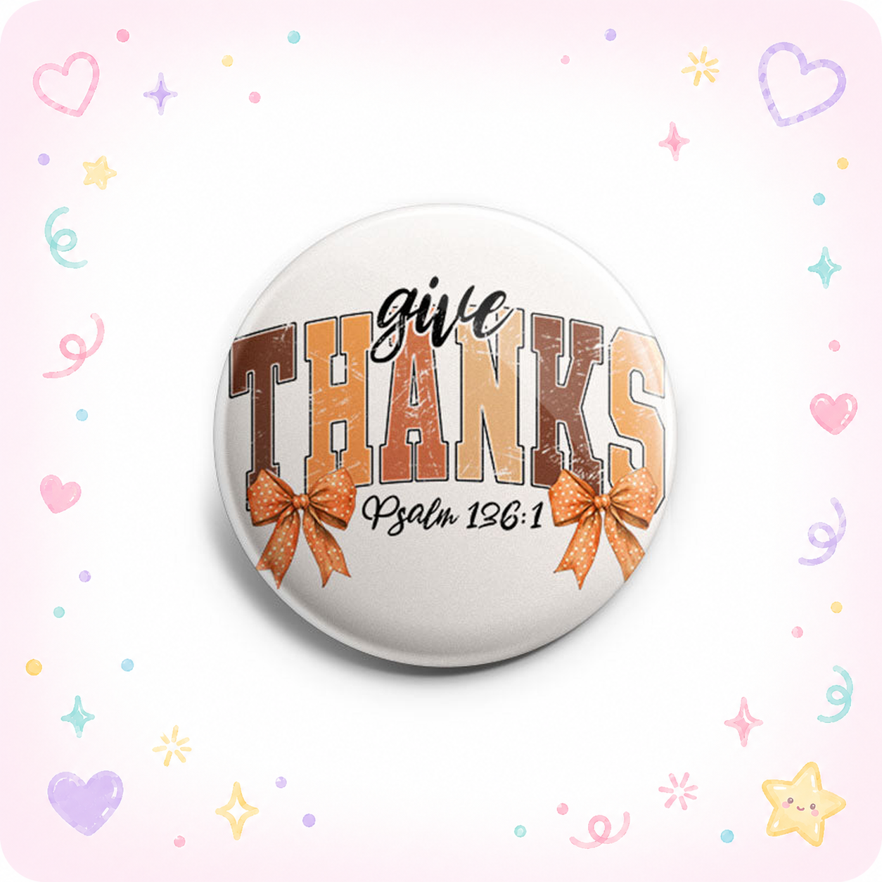 Give Thanks – Psalm 136:1 Topper - - Topperswap