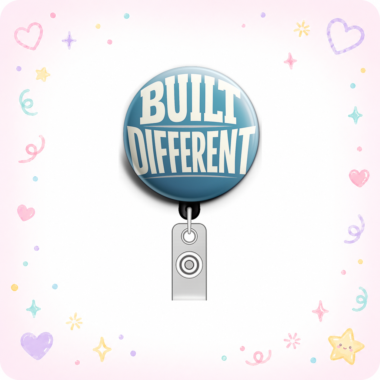 Built Different Swapfinity Retractable ID Badge Reel - - Topperswap