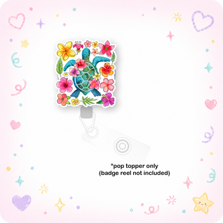 Tropical Turtle Bloom Pop Topper