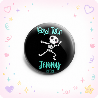 Boogie Bones -Personalized Rad Tech Name Topper