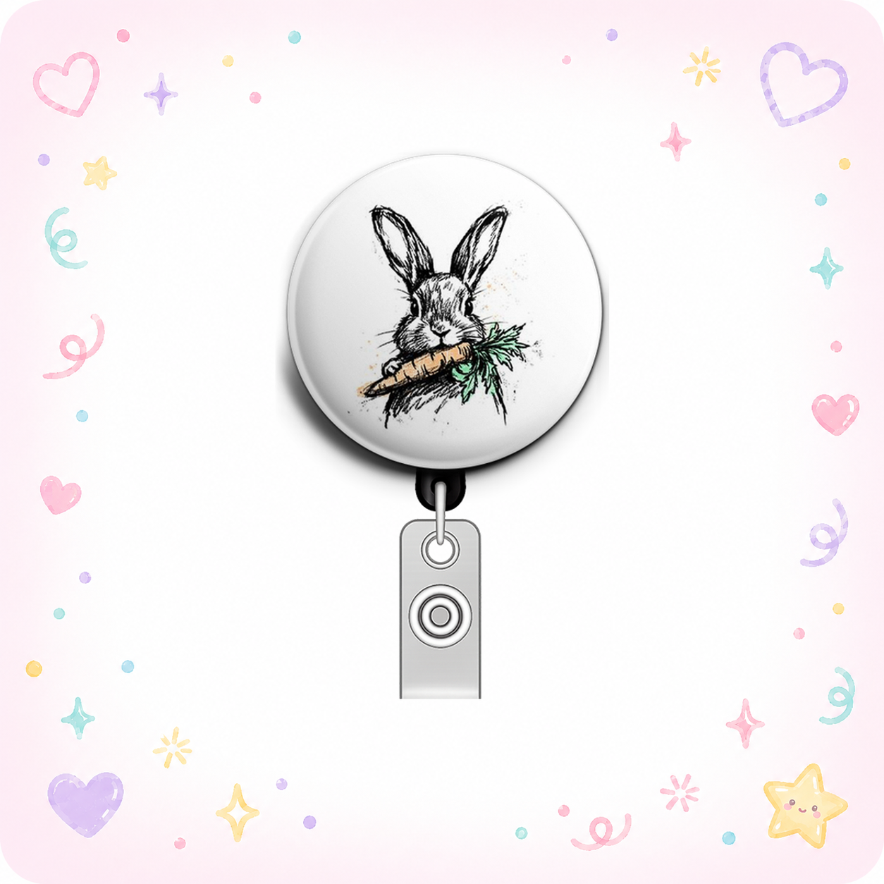 Carrot Crunch Swapfinity Retractable ID Badge Reel - - Topperswap