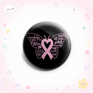 Pink Ribbon Butterfly Topper