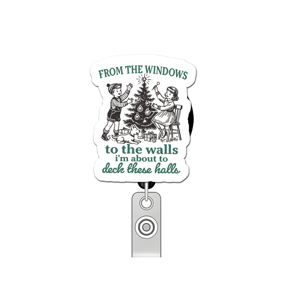 Holiday Hall-Decking Boss Pop Topper Swapfinity Retractable ID Badge Reel - - Topperswap