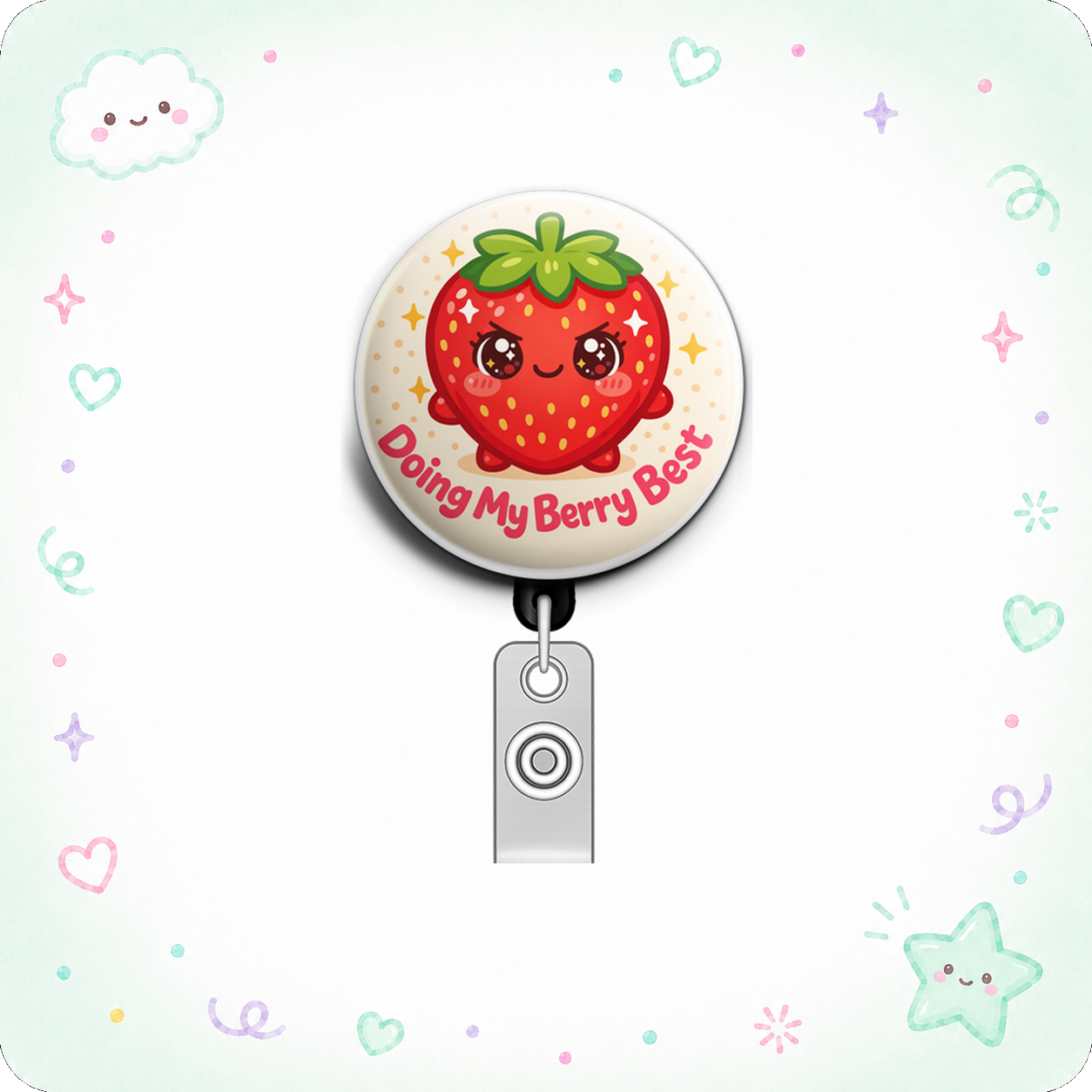 Doing My Berry Best Swapfinity Retractable ID Badge Reel - - Topperswap
