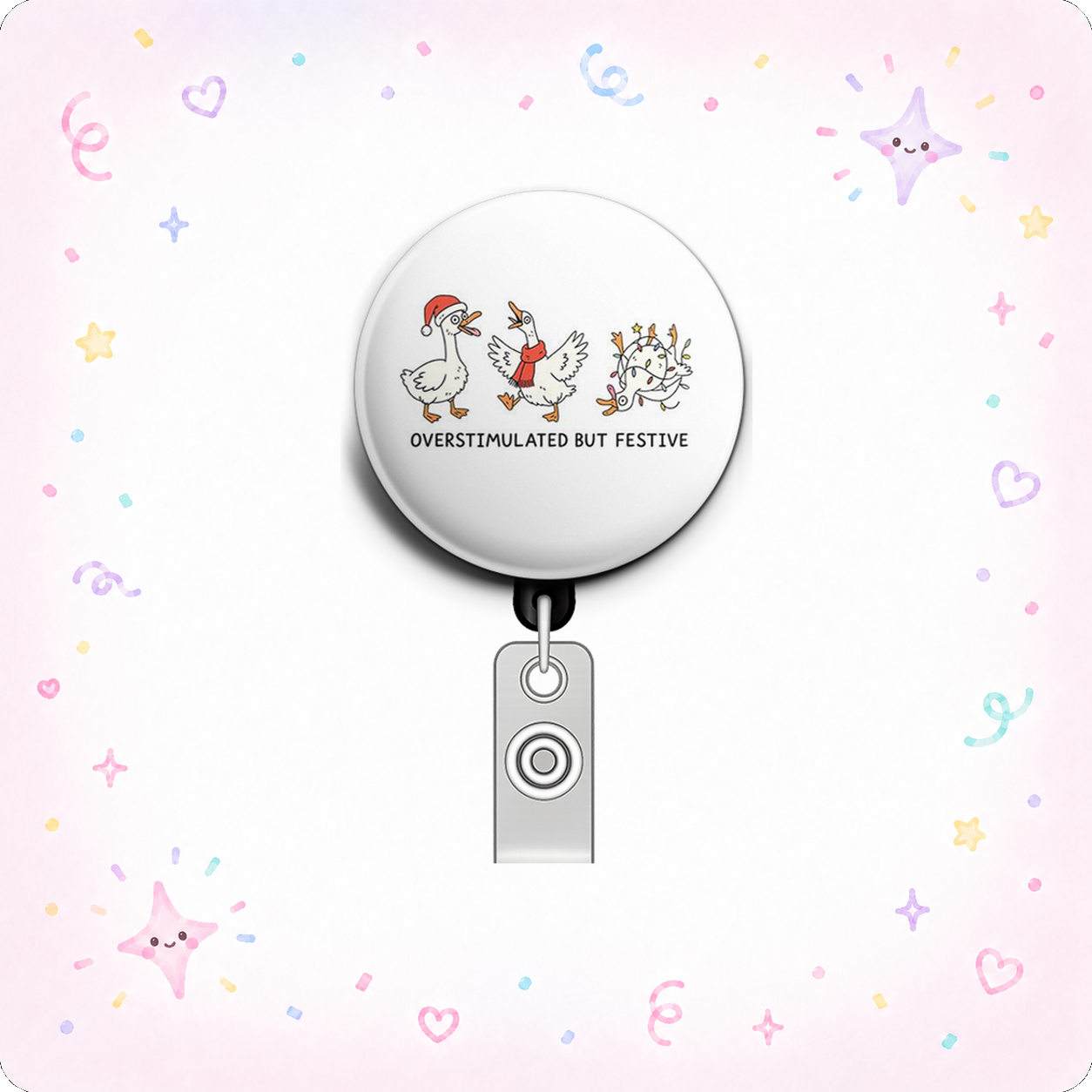 Holiday Chaos Swapfinity Retractable ID Badge Reel - - Topperswap
