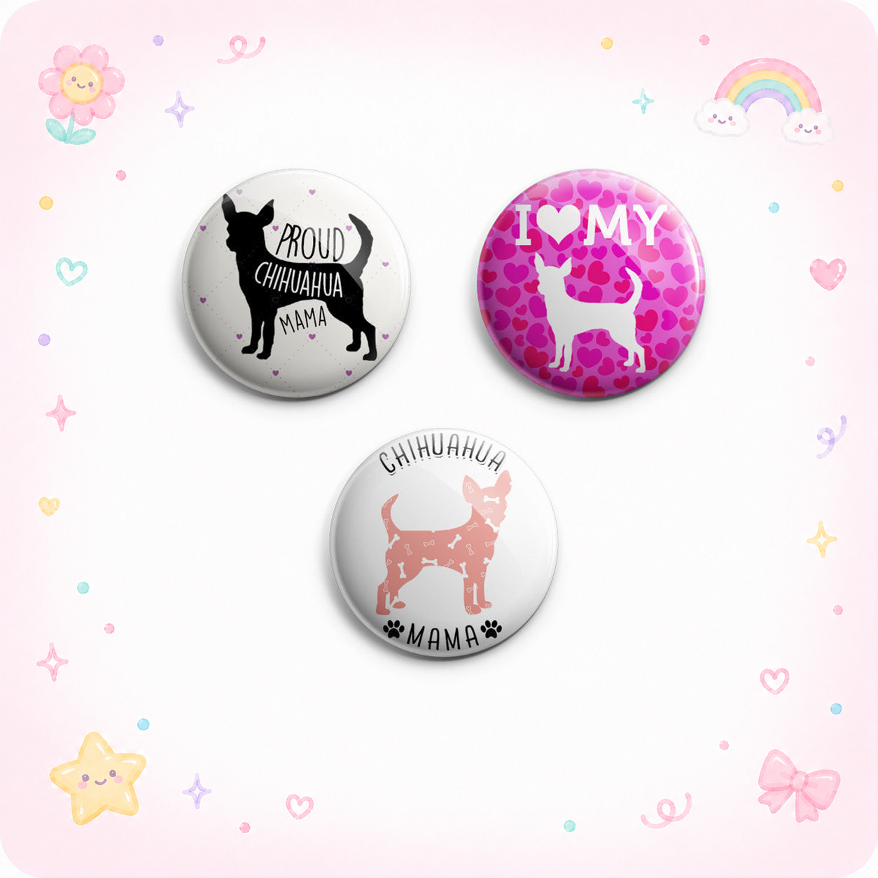 Chihuahua Mom 3-Pack - - Topperswap