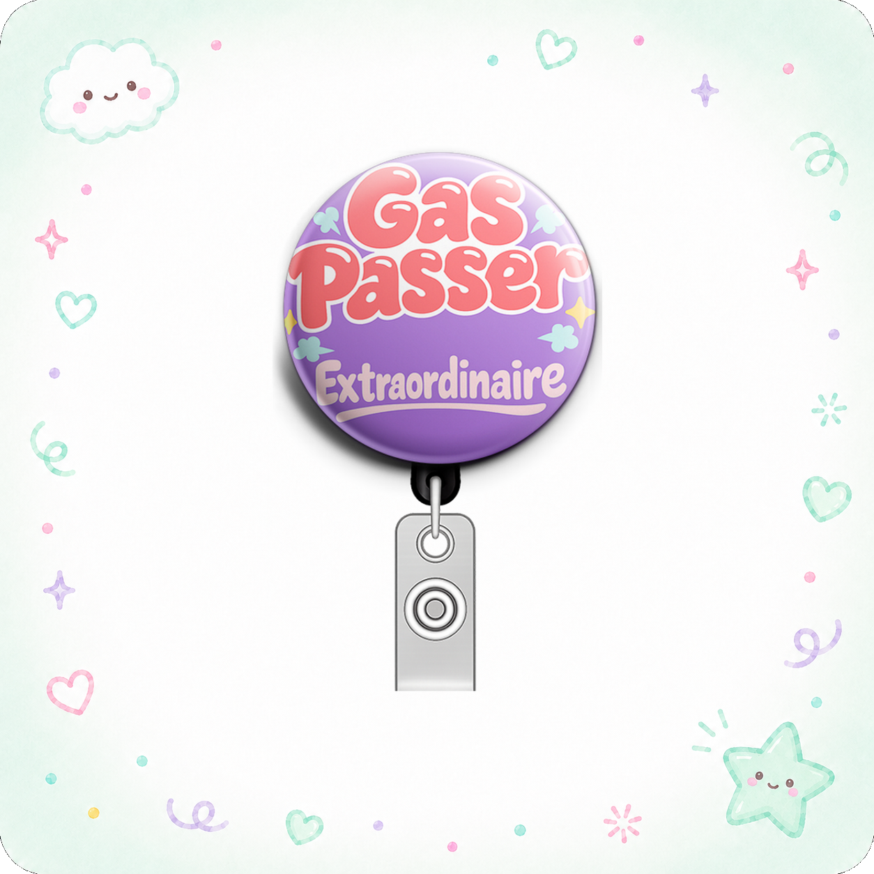 Gas Passer Extraordinaire Swapfinity Retractable ID Badge Reel - - Topperswap