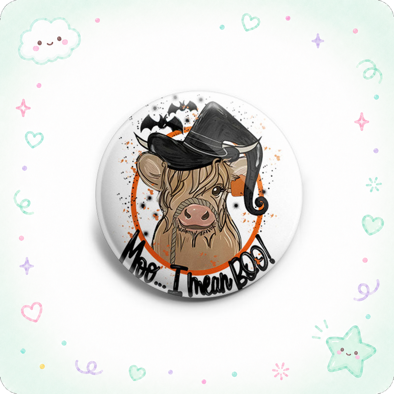 Cute Cow Tryin to be Spooky Topper - - Topperswap