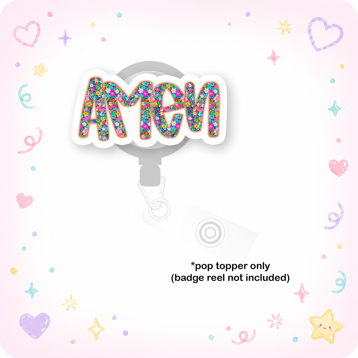 Floral Amen Pop Topper - - Topperswap