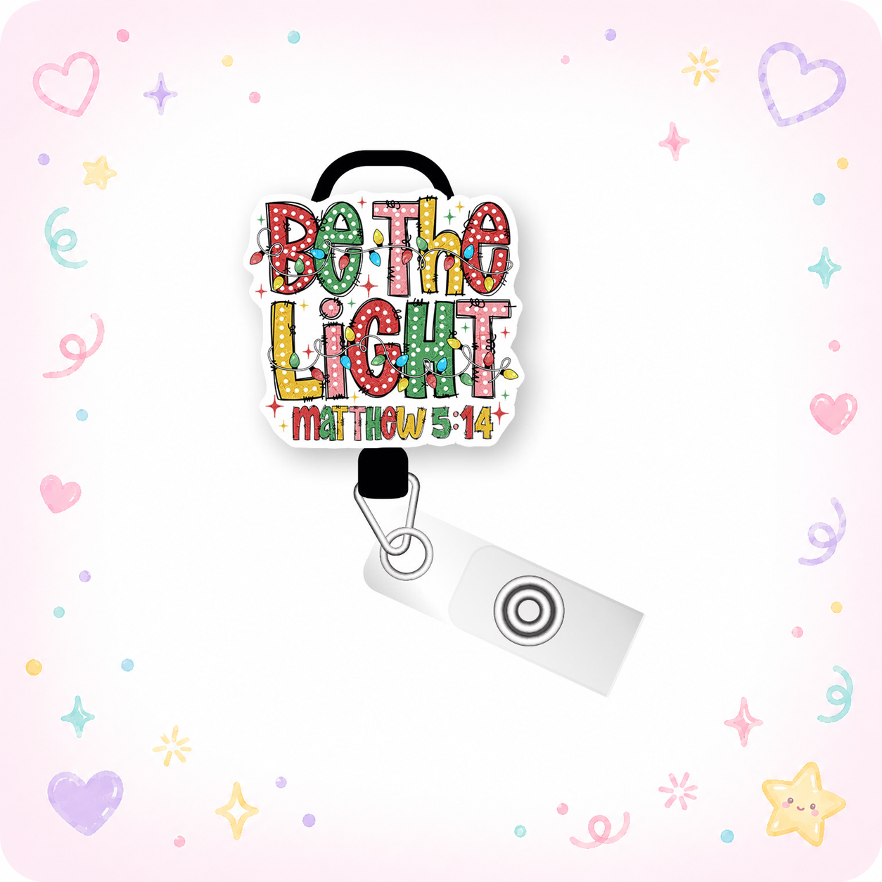 Be the Light Pop Topper Swapfinity Retractable ID Badge Reel - - Topperswap