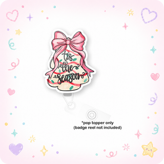 Pink Bow Christmas Tree Snack Cake Pop Topper