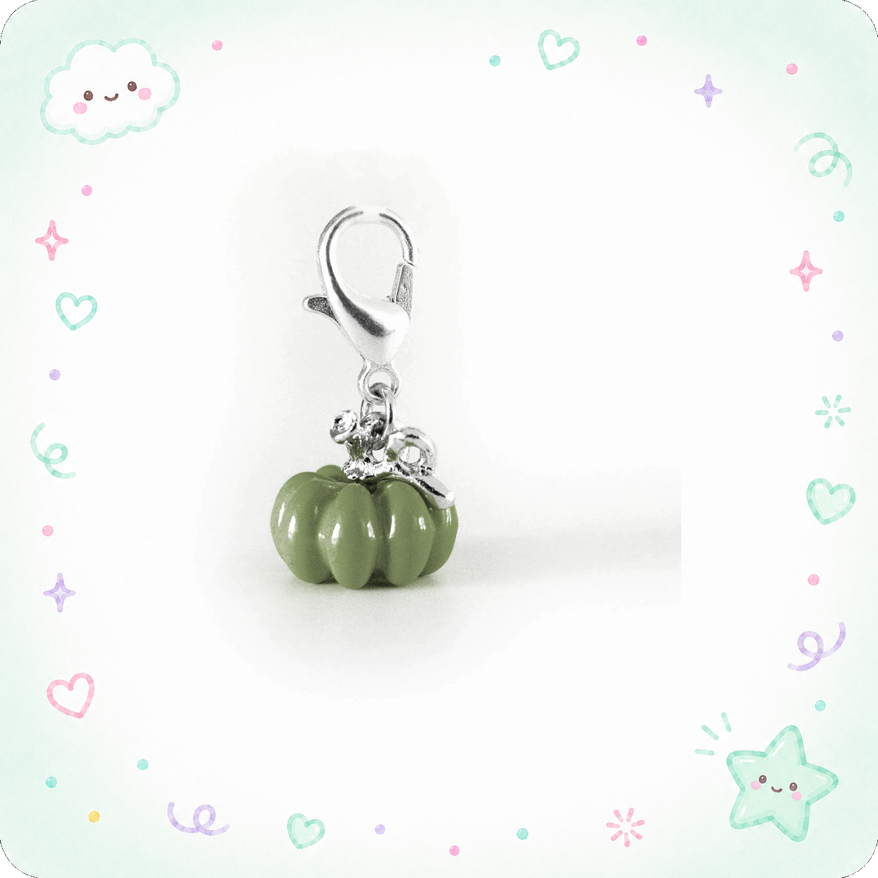 Dark Green Fall Pumpkin Charm Reel Add-on - - Topperswap