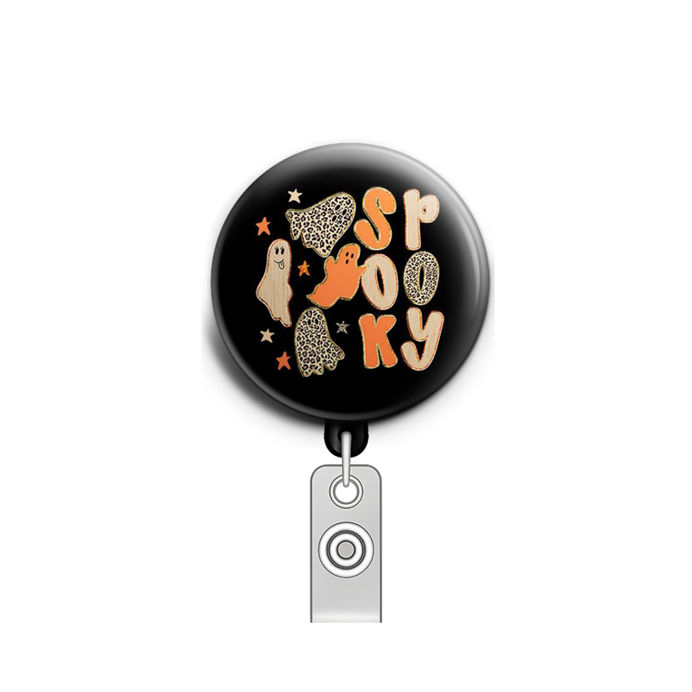Spooky Ghosts Swapfinity Retractable ID Badge Reel - - Topperswap