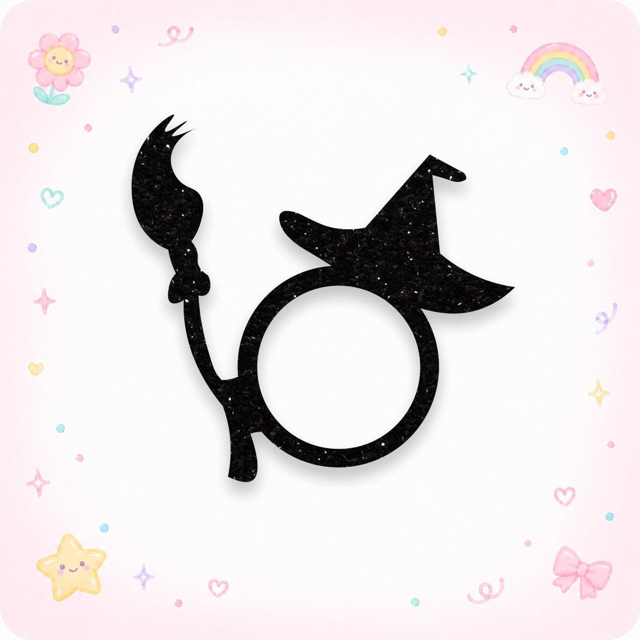 Spooky Witch Hat & Broom Glitter Swapfinity Swapper Frame - - Topperswap