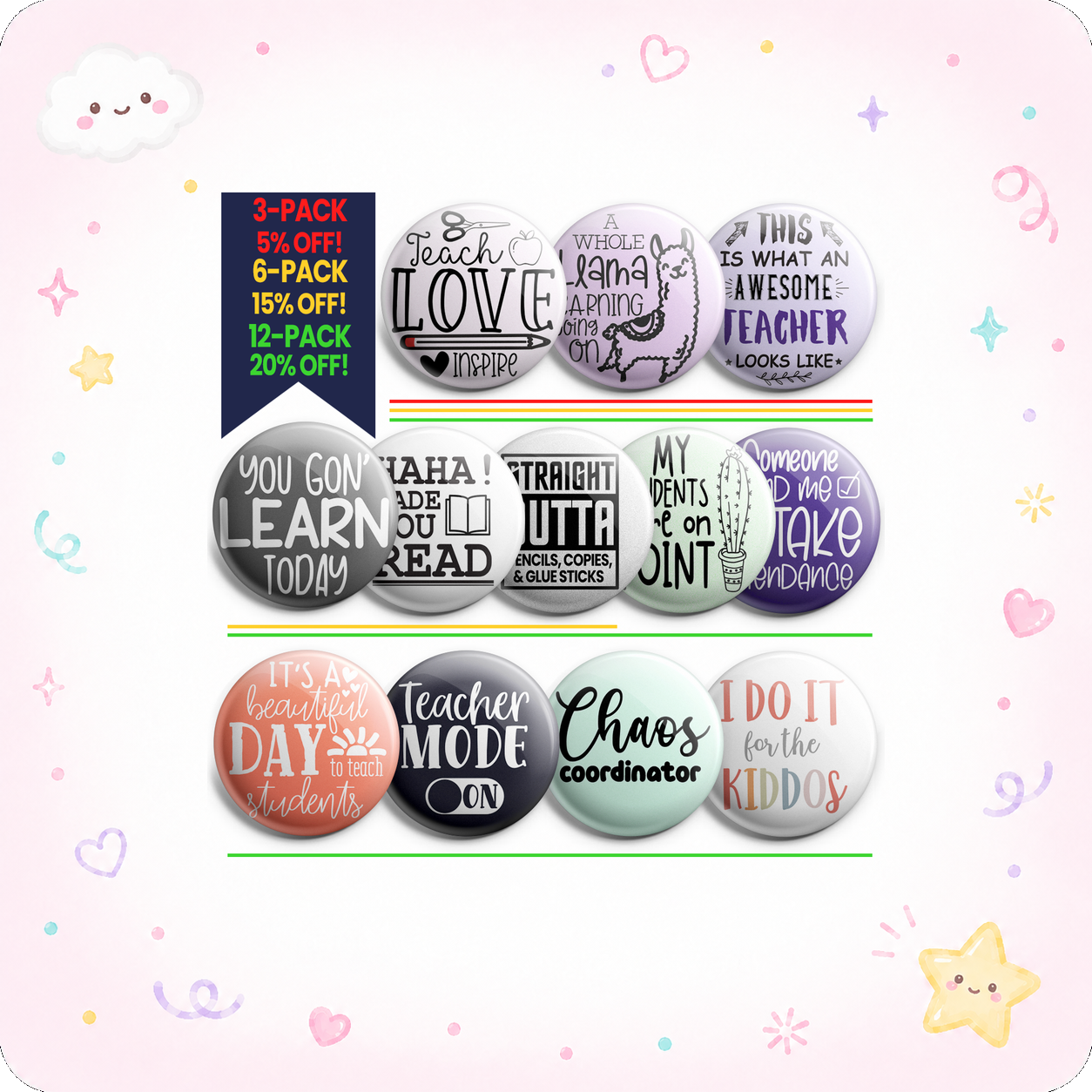 Teacher Starter Topper 12-Pack (Save 20%) - - Topperswap