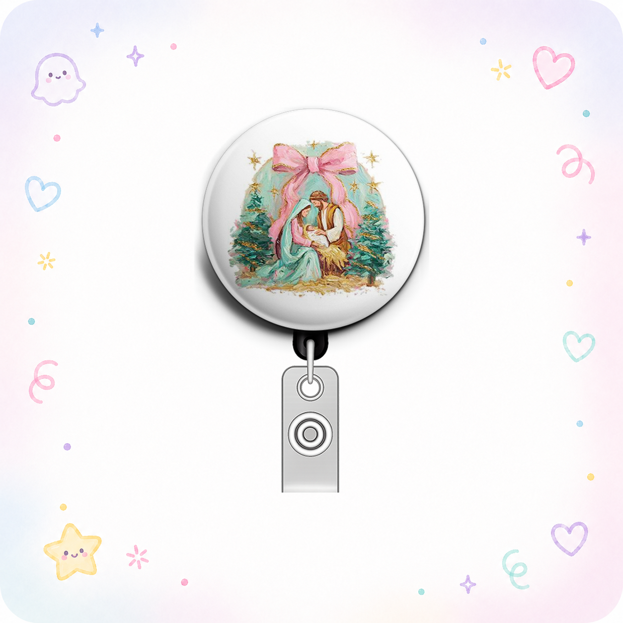Nativity Nostalgia Swapfinity Retractable ID Badge Reel - - Topperswap