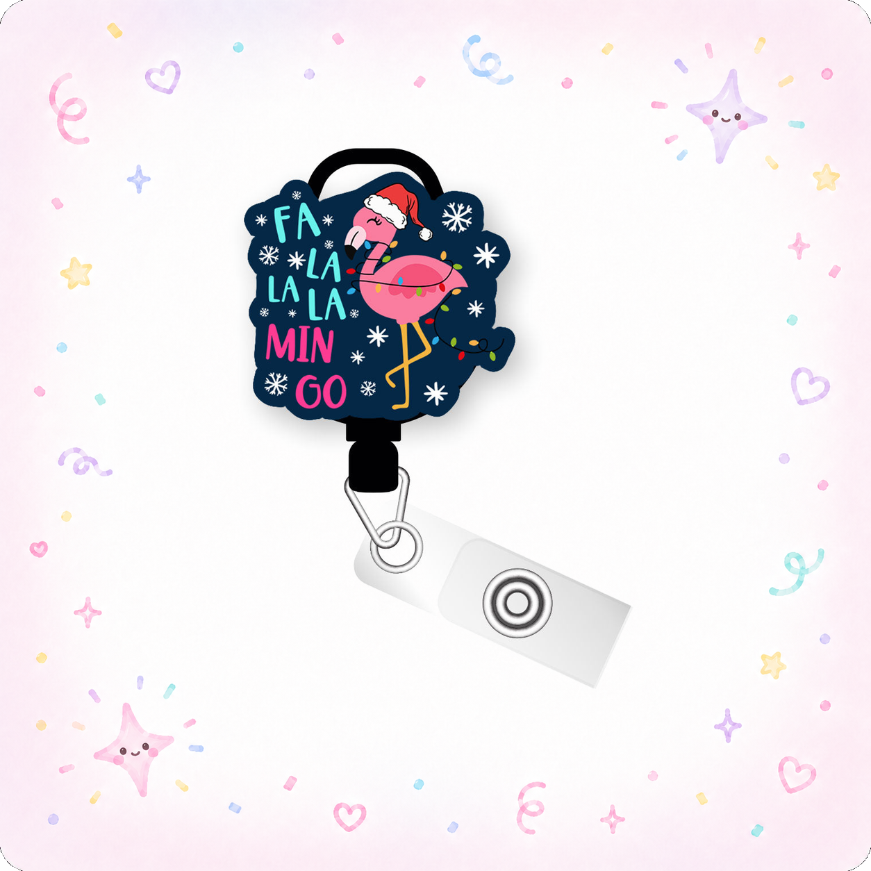 Fa La La Mingo Pop Topper Swapfinity Retractable ID Badge Reel - - Topperswap