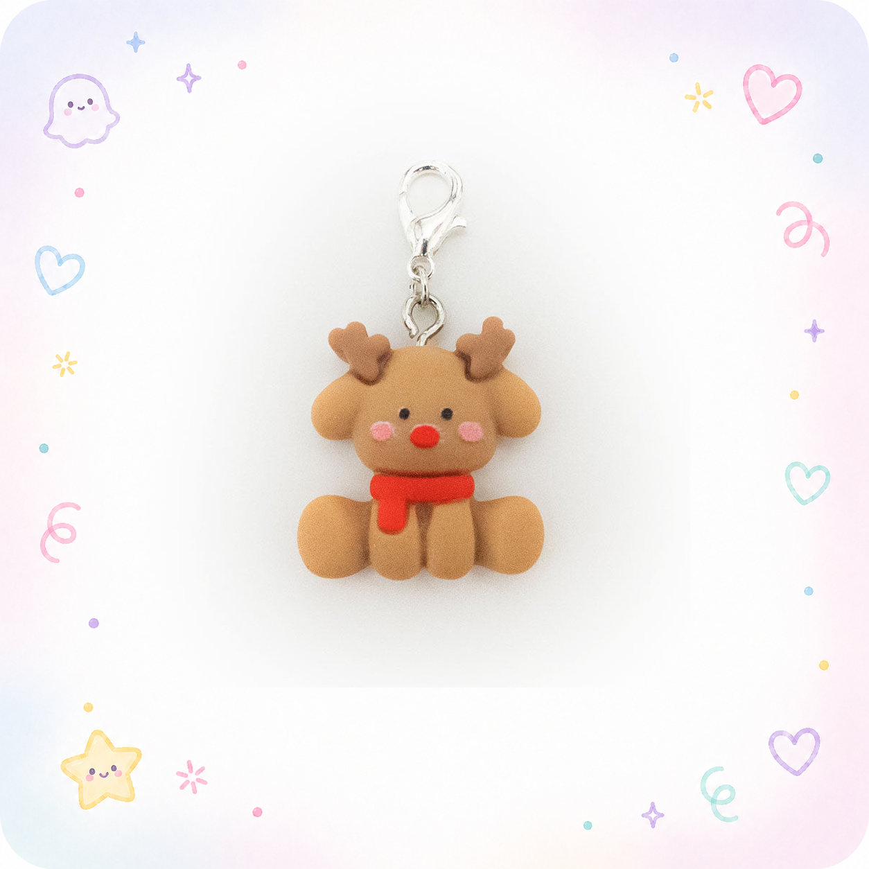 Clumsy Reindeer Charm Badge Reel Add-on - - Topperswap
