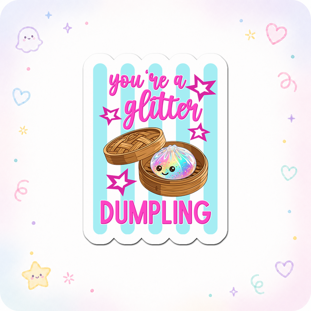 Glitter Dumpling Diva Sticker - - Topperswap