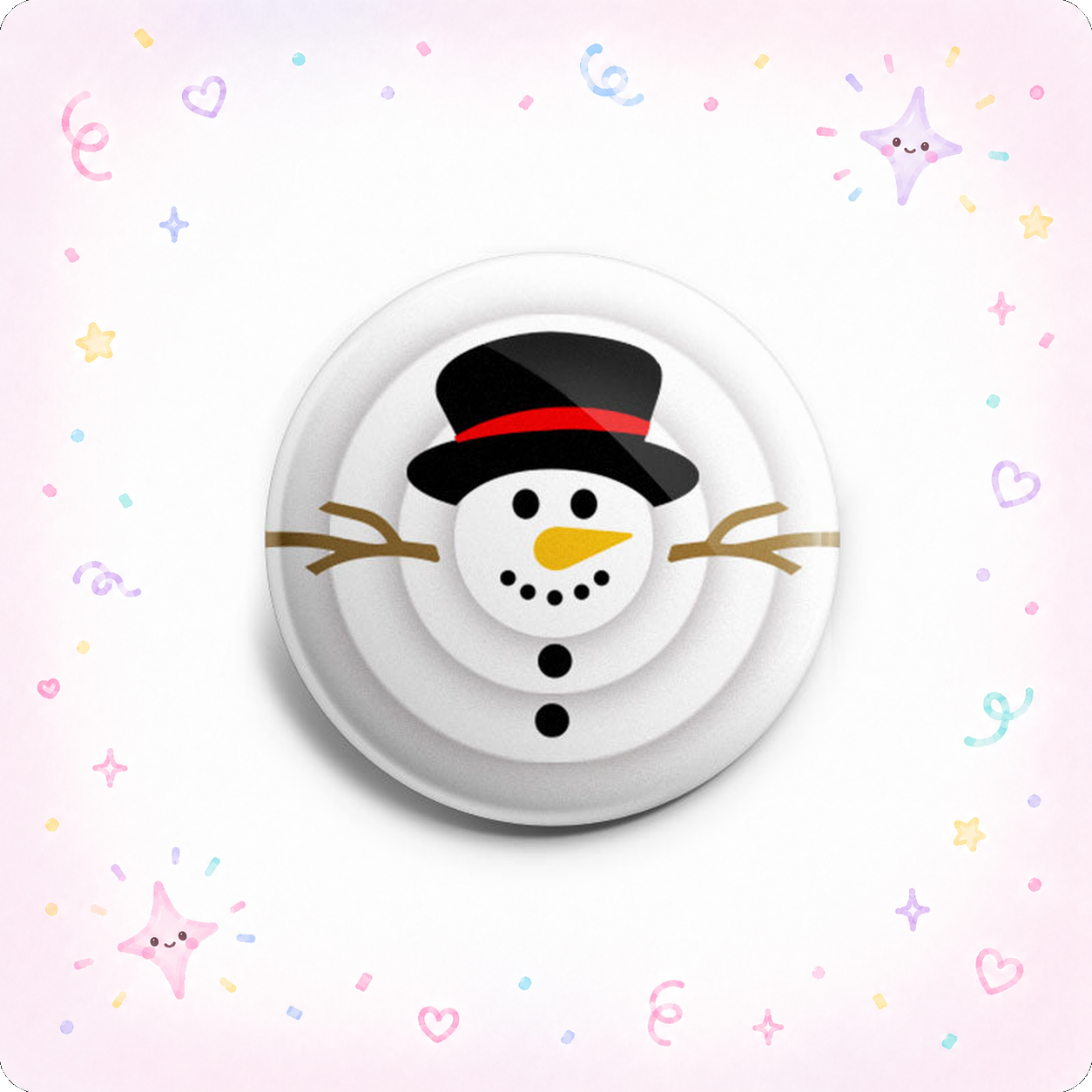 Side-Sticking Snowman Topper - - Topperswap