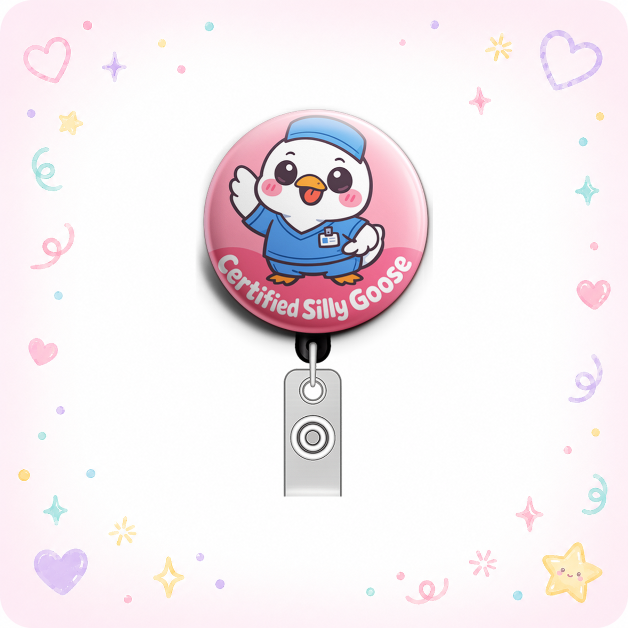Certified Silly Goose Swapfinity Retractable ID Badge Reel - - Topperswap
