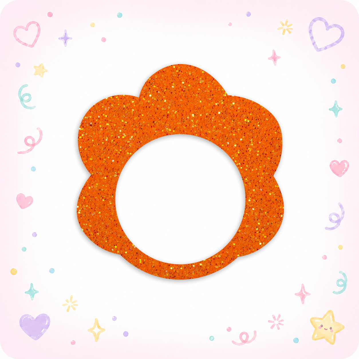 Turkey Feather Swapfinity Swapper Frame - Orange Glitter - - Topperswap