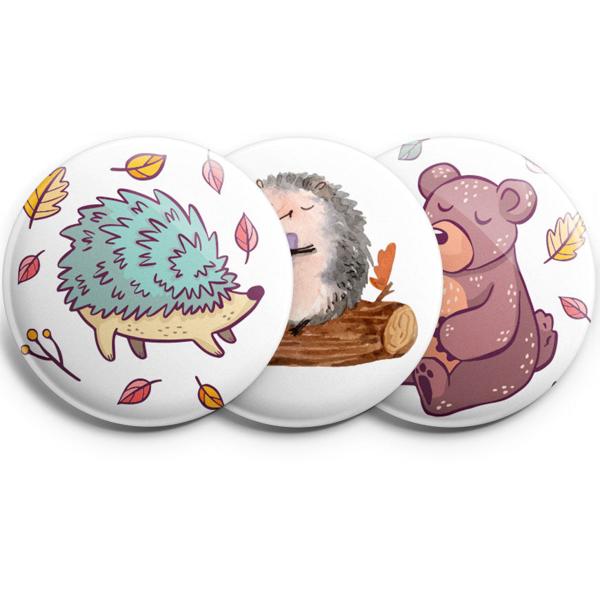 Christmas Cute Hedgehog Badge Reel Woodland Hedgehog Badge 