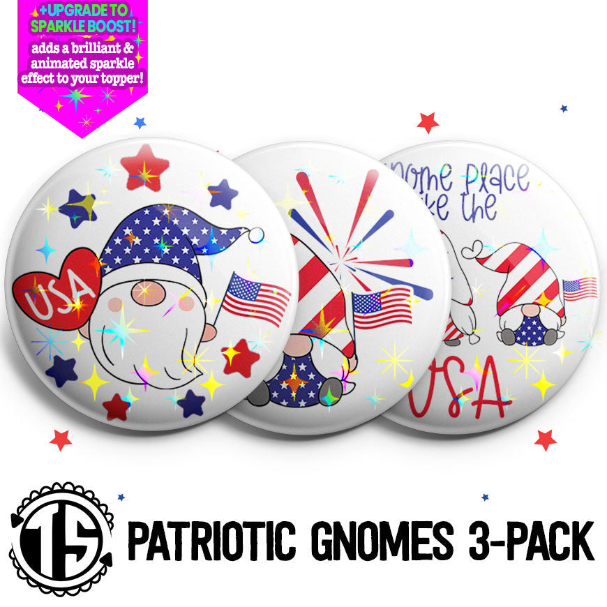 Patriotic Gnomes 3-Pack (Save 5%) - Make them Sparkle! - Topperswap