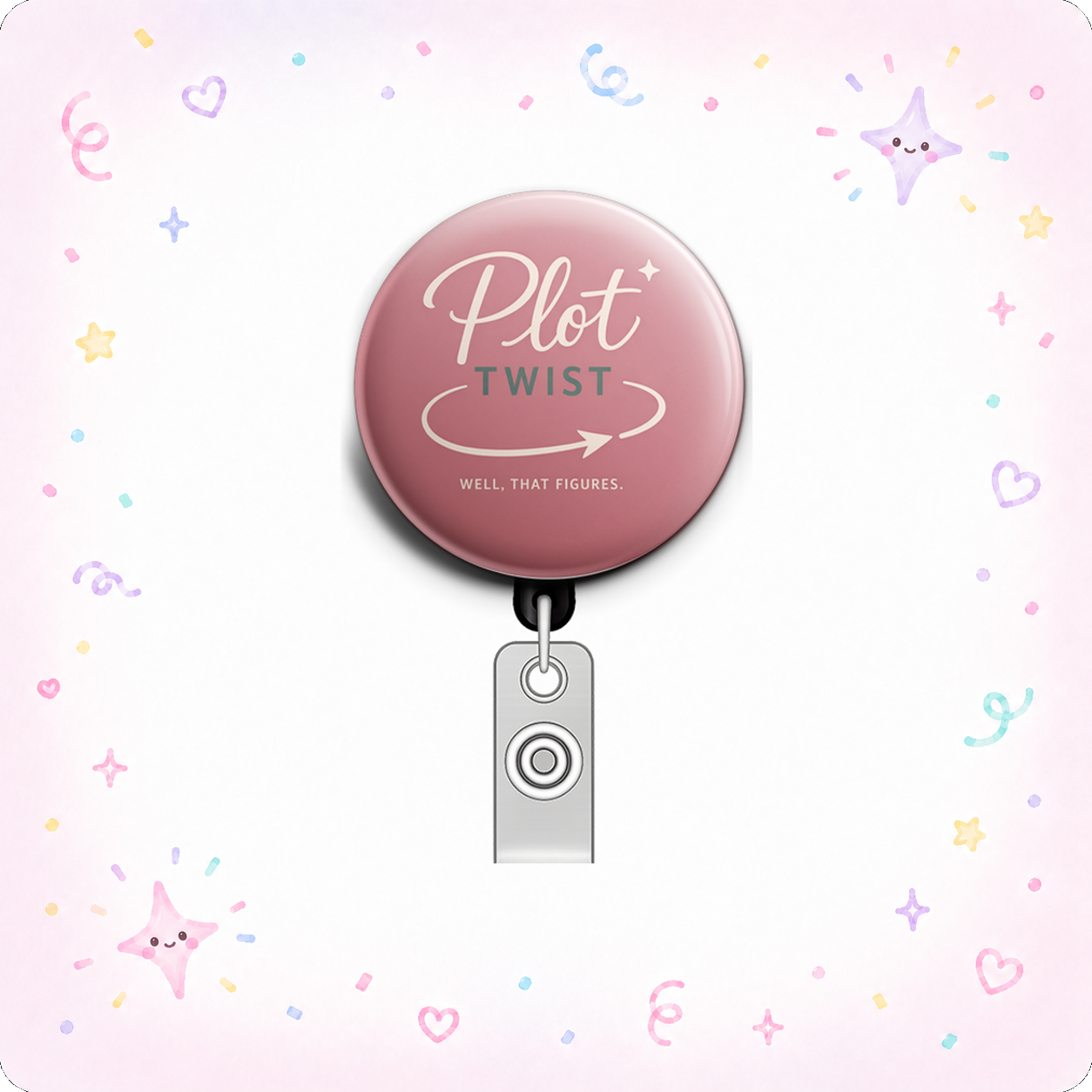 Plot Twist Swapfinity Retractable ID Badge Reel - - Topperswap