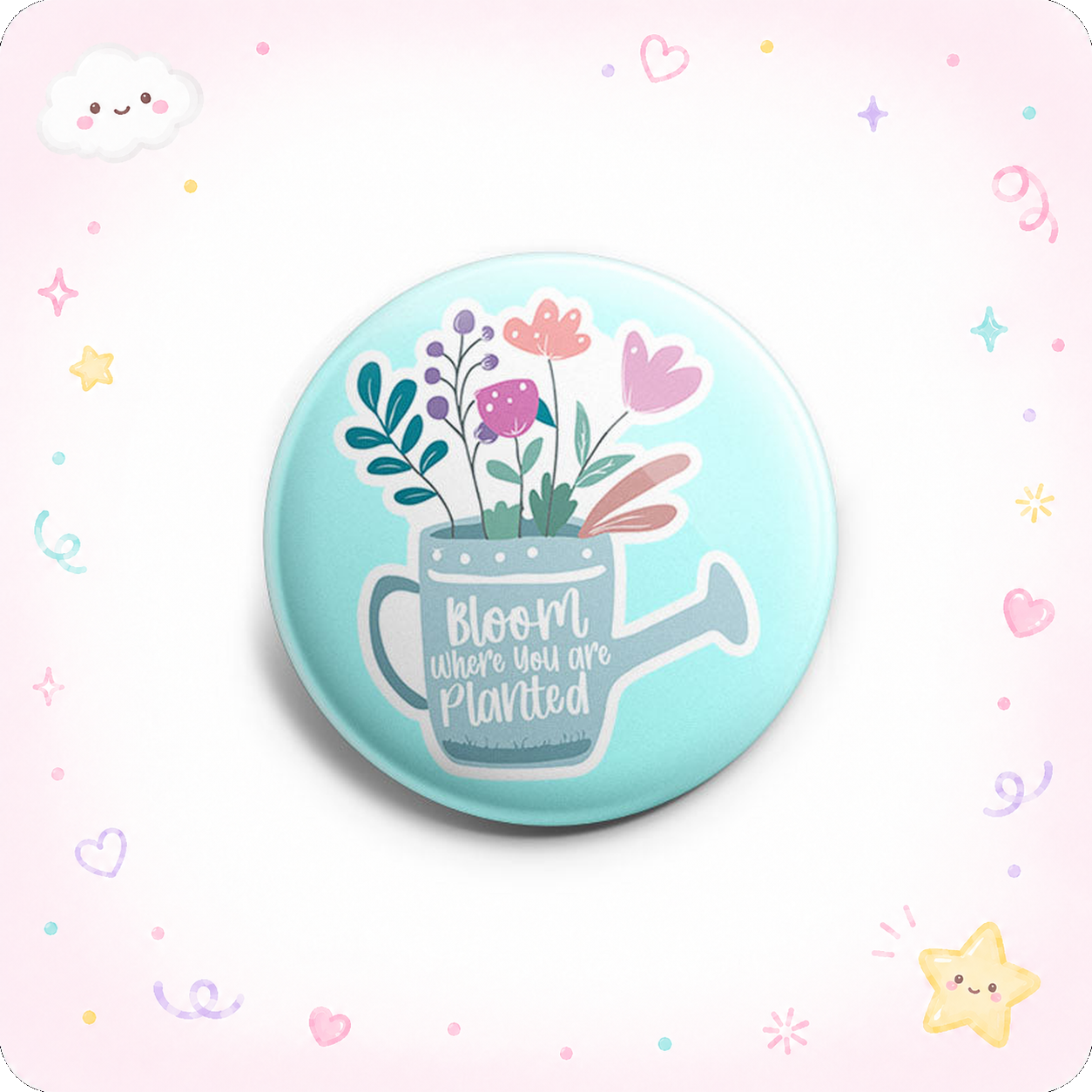 Watering Can Wisdom – Bloom Where You Are Planted Topper - - Topperswap