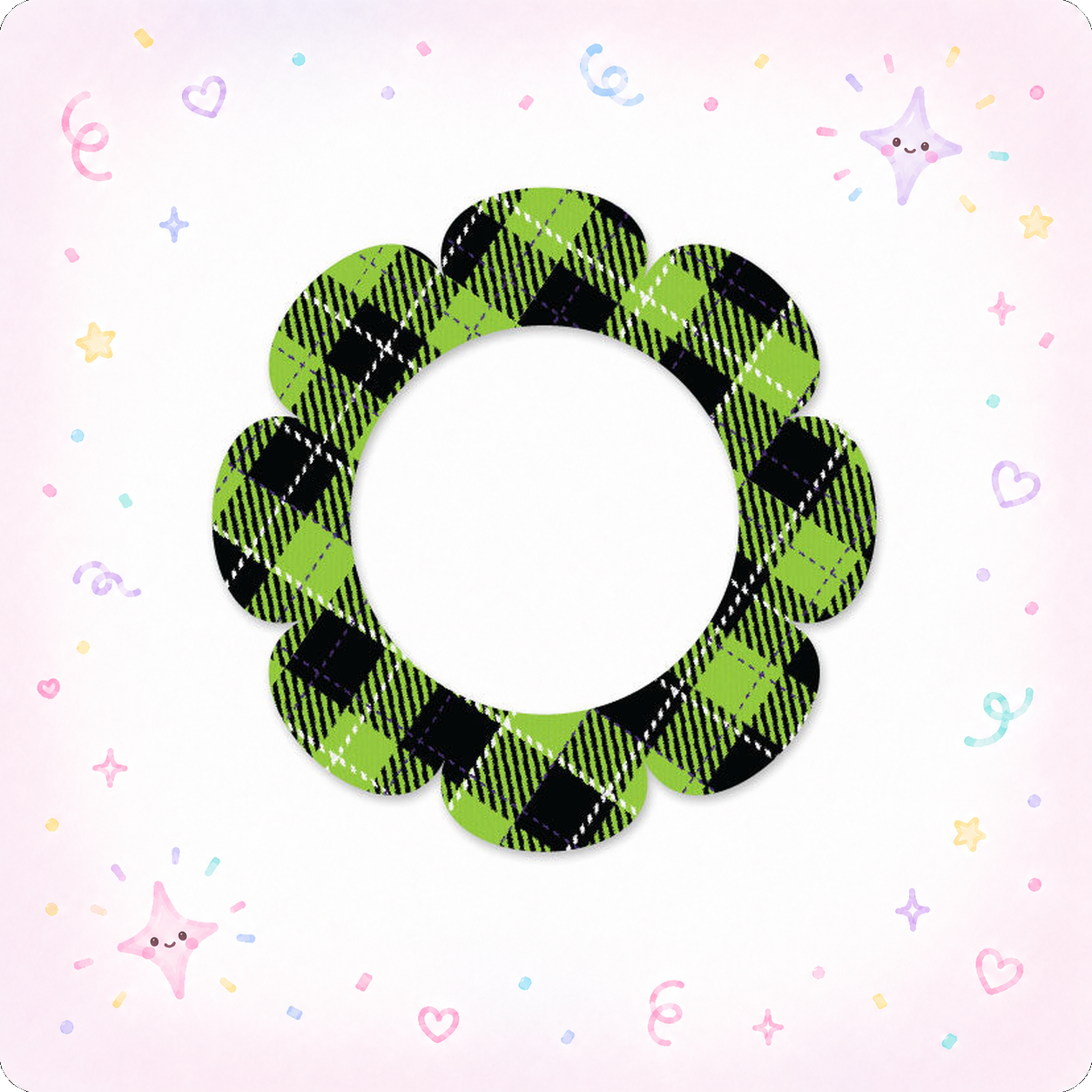 Neon Green and Black Plaid Flower Swapper - - Topperswap