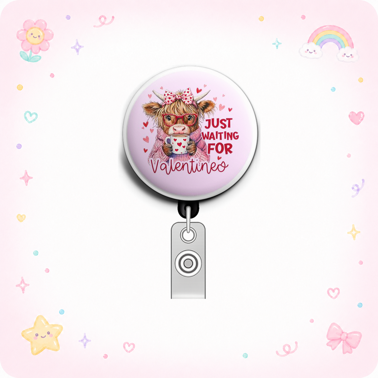 Valentine's Vibe Swapfinity Retractable ID Badge Reel - - Topperswap