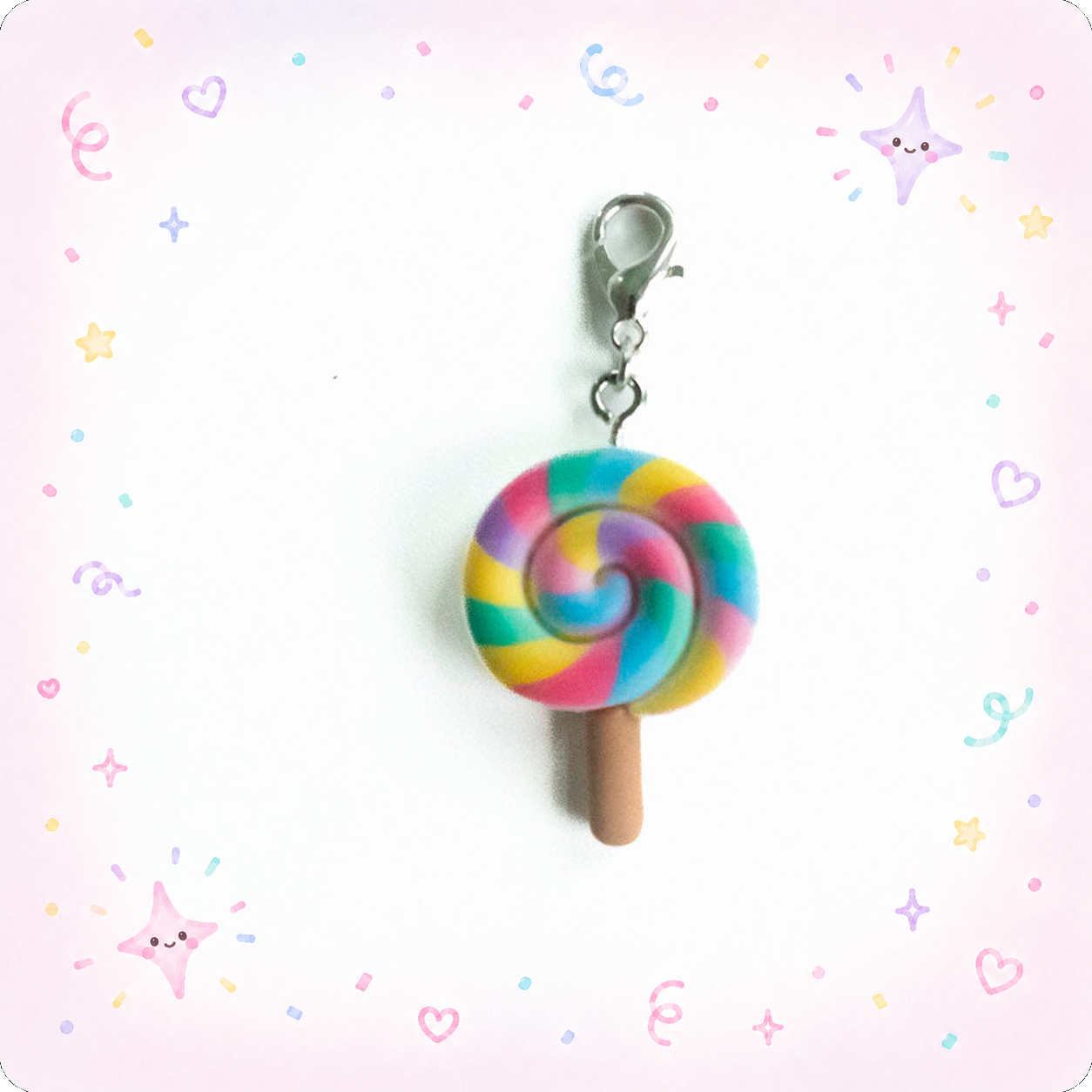 Rainbow Swirl Lollipop Badge Reel Add-on - - Topperswap
