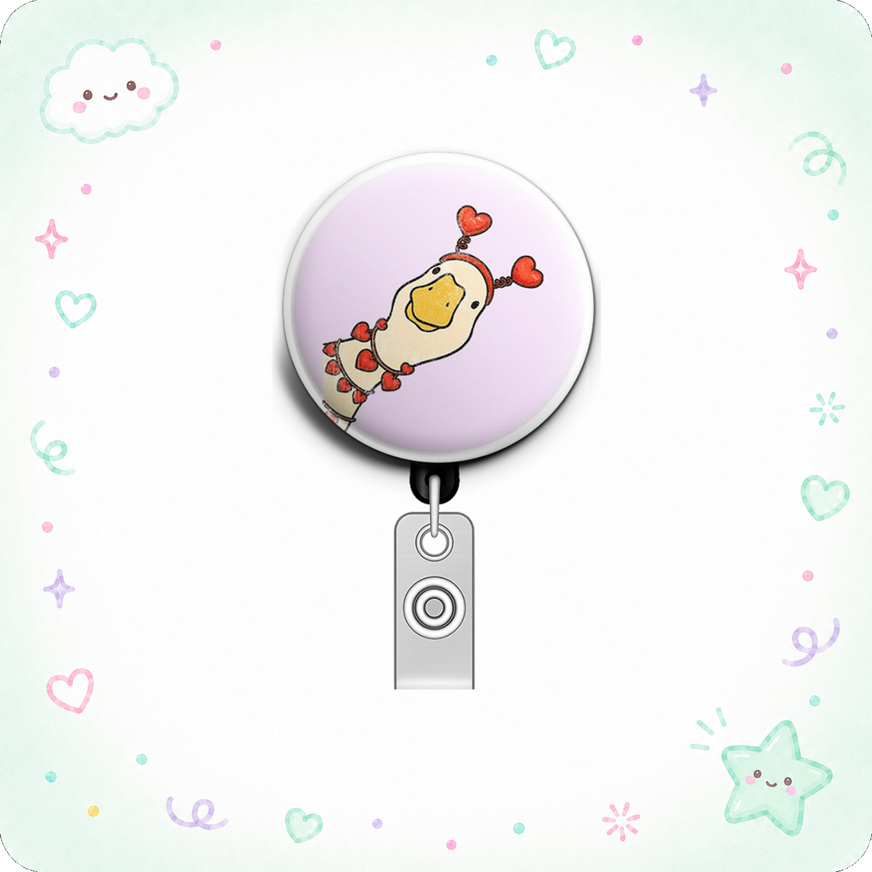 Love Goose Swapfinity Retractable ID Badge Reel - - Topperswap