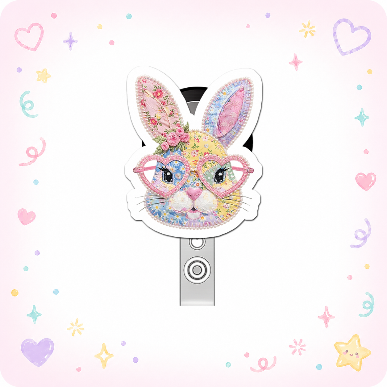 Whimsical Workday Warrior Pop Topper Swapfinity Retractable ID Badge Reel - - Topperswap