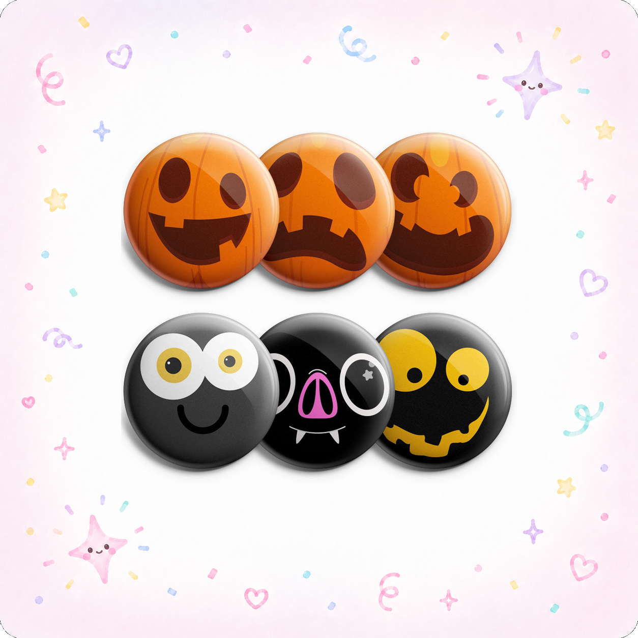 Silly Halloween Faces 6-Pack (Save 15%) - - Topperswap