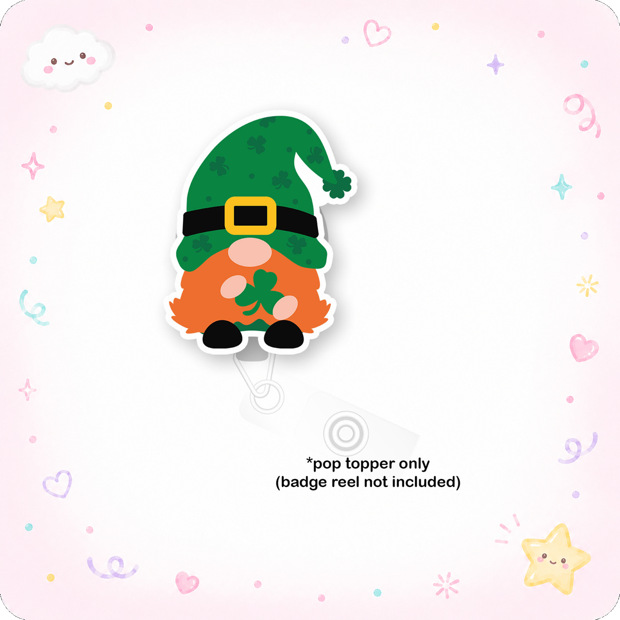 Happy St. Patrick’s Gnome Shamrock Pop Topper - - Topperswap