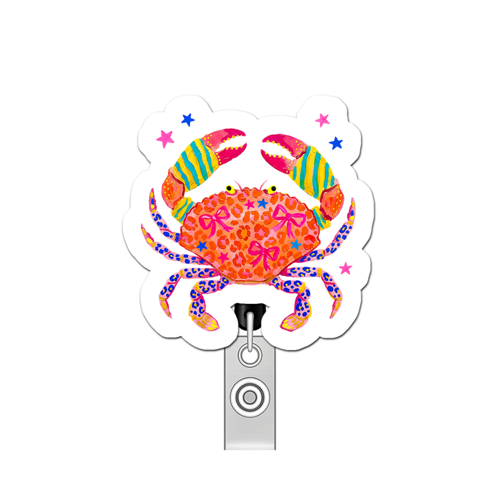 Crabby Caffeine Queen Pop Topper Swapfinity Retractable ID Badge Reel - - Topperswap