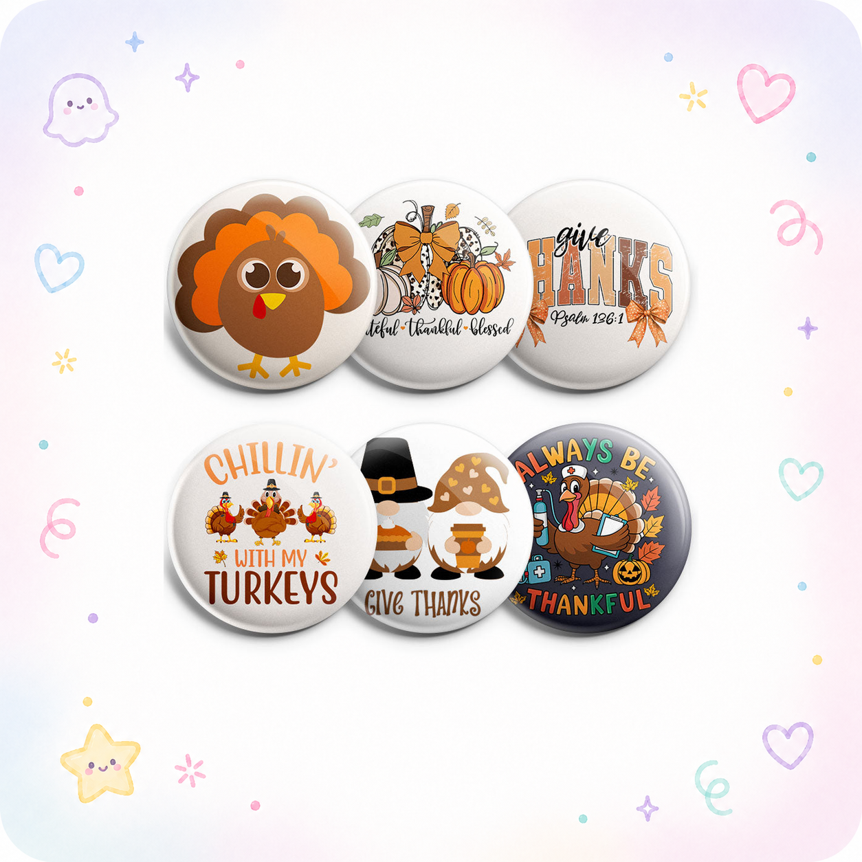 Turkey & Thankfulness Topper 6-Pack (Save 15%) - - Topperswap