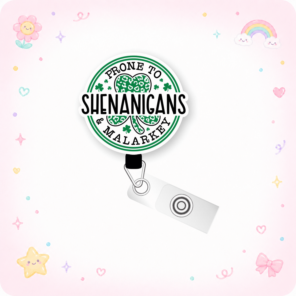 Prone to Shenanigans Pop Topper Swapfinity Retractable ID Badge Reel - - Topperswap
