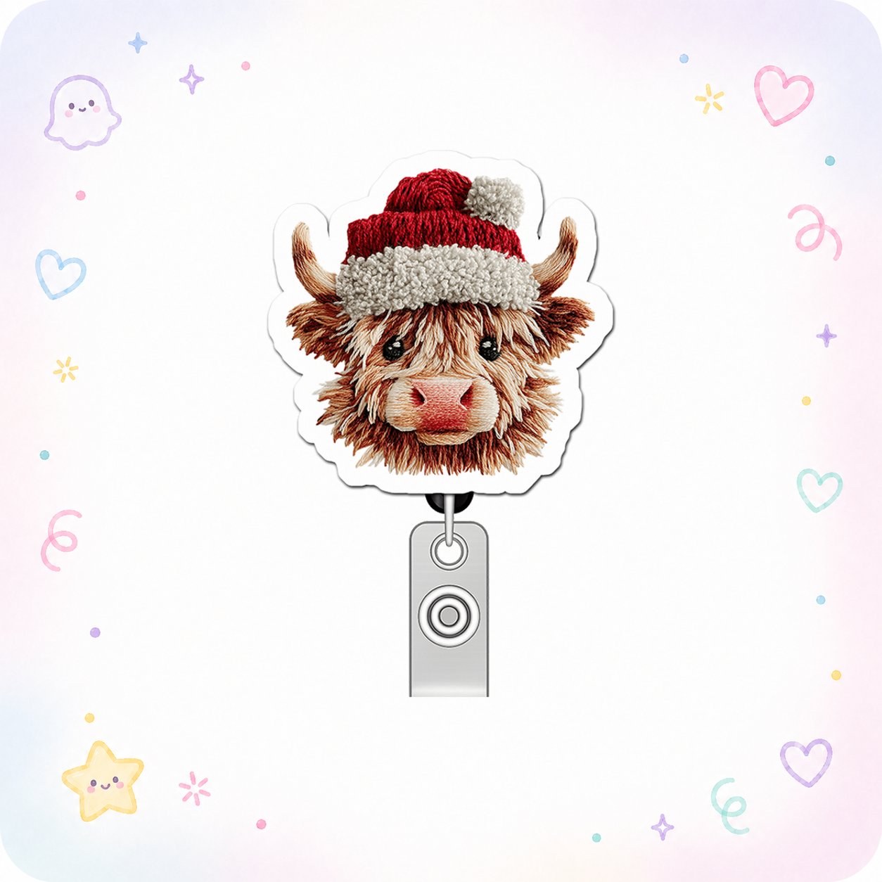 Festive Fur Boss Pop Topper Swapfinity Retractable ID Badge Reel - - Topperswap