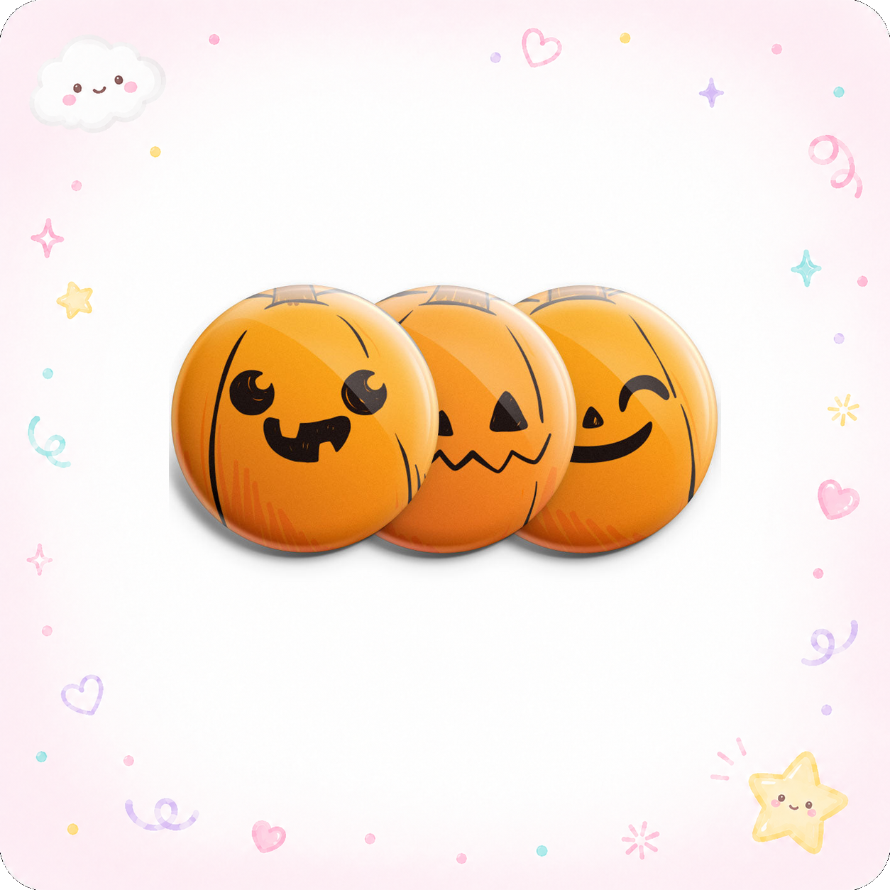 Bunch-O-Jack-O-Lantern Faces Topper 3-Pack (Save 5%) - - Topperswap