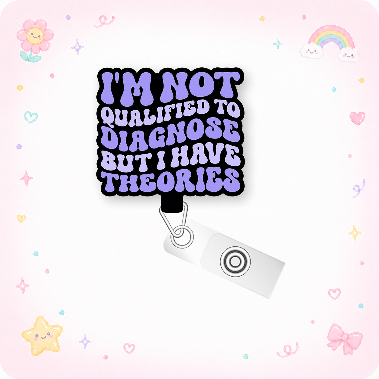I'm Not Qualified to Diagnose Pop Topper Swapfinity Retractable ID Badge Reel - - Topperswap